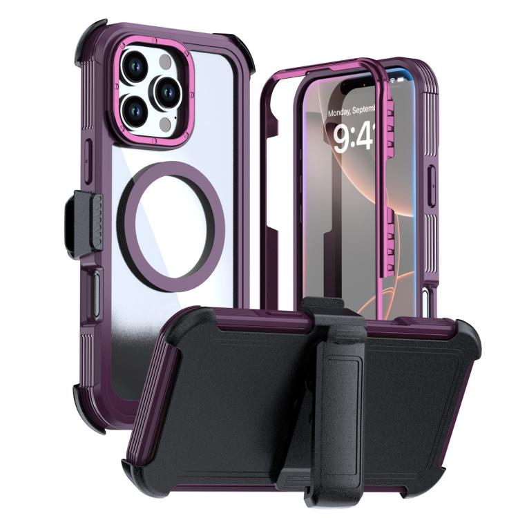 غطاء هاتف أكريليك كامل التغطية مغناطيسي مع مشبك خلفي، لهواتف iPhone 17 Pro Max، iPhone 17 Pro، iPhone 17، iPhone Air، iPhone 16 Pro Max، iPhone 16 Pro