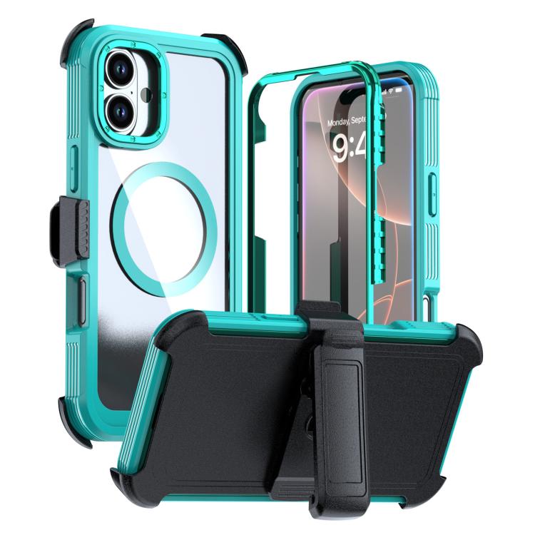 غطاء هاتف أكريليك كامل التغطية مغناطيسي مع مشبك خلفي، لهواتف iPhone 16 Plus، iPhone 16، iPhone 15 Pro Max، iPhone 15 Pro، iPhone 15 Plus / 14 Plus، iPhone 15