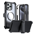 Acrylic Full Coverage Magnetic Phone Case with Back Clip, For iPhone 16 Plus, For iPhone 16, For iPhone 15 Pro Max, For iPhone 15 Pro, For iPhone 15 Plus / 14 Plus, For iPhone 15