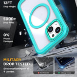 غطاء هاتف أكريليك كامل التغطية مع مشبك خلفي مغناطيسي، لهواتف iPhone 14 / 13، iPhone 14 Pro، iPhone 14 Pro Max، iPhone 13 Pro Max، iPhone 13 Pro، iPhone 12 / 12 Pro