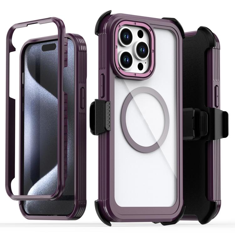 غطاء هاتف أكريليك كامل التغطية مع مشبك خلفي مغناطيسي، لهواتف iPhone 14 / 13، iPhone 14 Pro، iPhone 14 Pro Max، iPhone 13 Pro Max، iPhone 13 Pro، iPhone 12 / 12 Pro