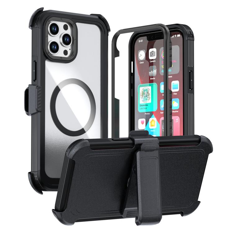 غطاء هاتف أكريليك كامل التغطية مع مشبك خلفي مغناطيسي، لهواتف iPhone 14 / 13، iPhone 14 Pro، iPhone 14 Pro Max، iPhone 13 Pro Max، iPhone 13 Pro، iPhone 12 / 12 Pro