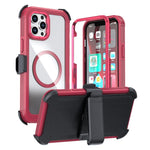 غطاء هاتف أكريليك كامل التغطية مع مشبك خلفي مغناطيسي، لهواتف iPhone 14 / 13، iPhone 14 Pro، iPhone 14 Pro Max، iPhone 13 Pro Max، iPhone 13 Pro، iPhone 12 / 12 Pro