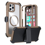 غطاء هاتف أكريليك كامل التغطية مع مشبك خلفي مغناطيسي، لهواتف iPhone 14 / 13، iPhone 14 Pro، iPhone 14 Pro Max، iPhone 13 Pro Max، iPhone 13 Pro، iPhone 12 / 12 Pro