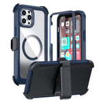 غطاء هاتف أكريليك كامل التغطية مغناطيسي مع مشبك خلفي، لهاتف iPhone 12 Pro Max