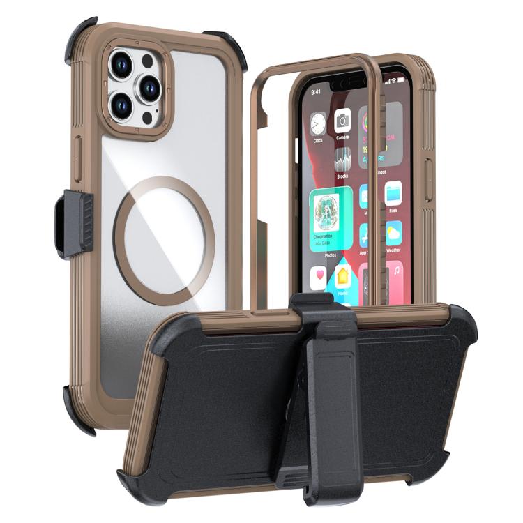 غطاء هاتف أكريليك كامل التغطية مغناطيسي مع مشبك خلفي، لهاتف iPhone 12 Pro Max
