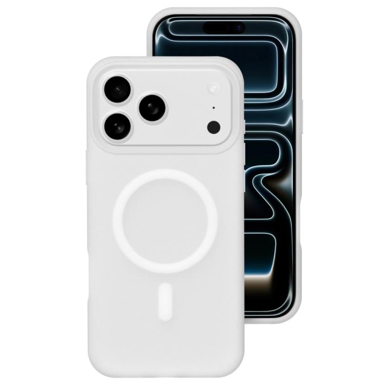 غطاء هاتف سيليكون سائل مغناطيسي بألوان شفافة واضحة وملمس صديق للبشرة، لهواتف iPhone 17 Pro Max، iPhone 17 Pro، iPhone 17، iPhone 16 Pro Max، iPhone 16 Pro