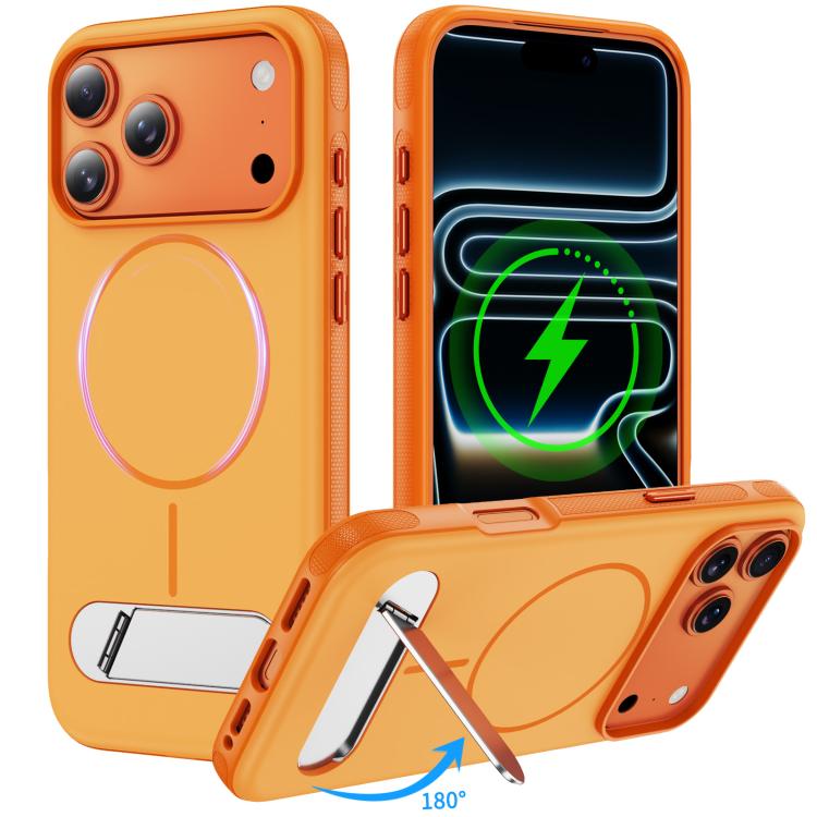 غطاء هاتف مغناطيسي مقلد أصلي بلونين مع حامل، لهواتف iPhone 17 Pro Max، iPhone 17 Pro