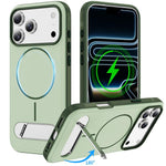 Two-colors Imitation Original Magnetic Phone Case with Holder, For iPhone 17 Pro Max, For iPhone 17 Pro