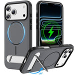Two-colors Imitation Original Magnetic Phone Case with Holder, For iPhone 17 Pro Max, For iPhone 17 Pro
