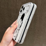 حافظة هاتف بإطار شفاف مع تصميم IMD كريمي، لهواتف iPhone 11 Pro Max، iPhone 11، iPhone 11 Pro، iPhone X / XS، iPhone XR، iPhone XS Max، iPhone 8 Plus / 7 Plus