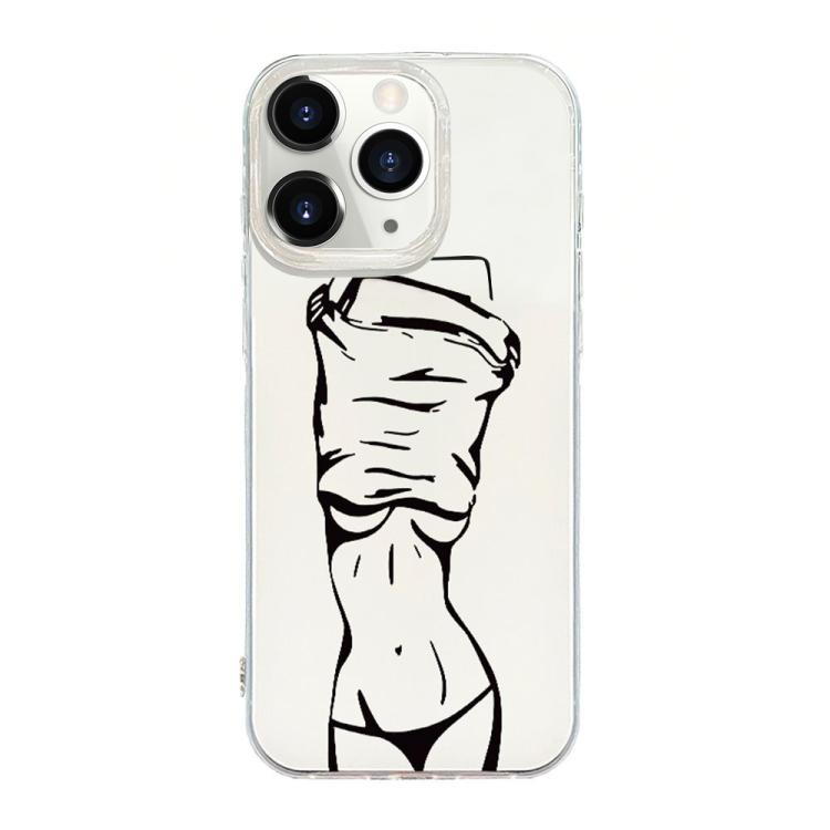 حافظة هاتف بإطار شفاف مع تصميم IMD كريمي، لهواتف iPhone 11 Pro Max، iPhone 11، iPhone 11 Pro، iPhone X / XS، iPhone XR، iPhone XS Max، iPhone 8 Plus / 7 Plus