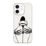 حافظة هاتف بإطار شفاف مع تصميم IMD كريمي، لهواتف iPhone 11 Pro Max، iPhone 11، iPhone 11 Pro، iPhone X / XS، iPhone XR، iPhone XS Max، iPhone 8 Plus / 7 Plus