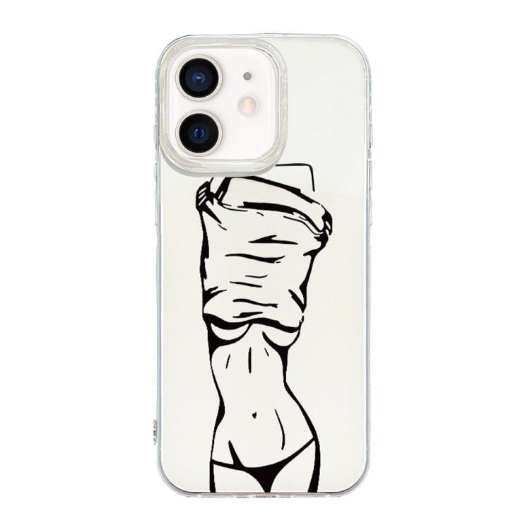 حافظة هاتف بإطار شفاف مع تصميم IMD كريمي، لهواتف iPhone 11 Pro Max، iPhone 11، iPhone 11 Pro، iPhone X / XS، iPhone XR، iPhone XS Max، iPhone 8 Plus / 7 Plus