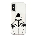 حافظة هاتف بإطار شفاف مع تصميم IMD كريمي، لهواتف iPhone 11 Pro Max، iPhone 11، iPhone 11 Pro، iPhone X / XS، iPhone XR، iPhone XS Max، iPhone 8 Plus / 7 Plus