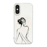 حافظة هاتف بإطار شفاف مع تصميم IMD كريمي، لهواتف iPhone 11 Pro Max، iPhone 11، iPhone 11 Pro، iPhone X / XS، iPhone XR، iPhone XS Max، iPhone 8 Plus / 7 Plus