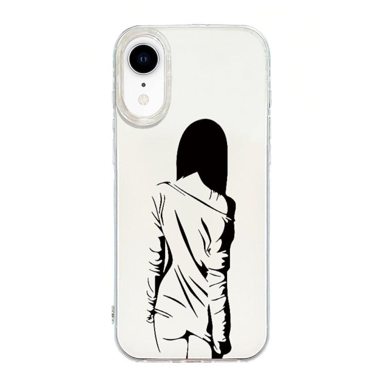 حافظة هاتف بإطار شفاف مع تصميم IMD كريمي، لهواتف iPhone 11 Pro Max، iPhone 11، iPhone 11 Pro، iPhone X / XS، iPhone XR، iPhone XS Max، iPhone 8 Plus / 7 Plus