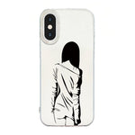 حافظة هاتف بإطار شفاف مع تصميم IMD كريمي، لهواتف iPhone 11 Pro Max، iPhone 11، iPhone 11 Pro، iPhone X / XS، iPhone XR، iPhone XS Max، iPhone 8 Plus / 7 Plus