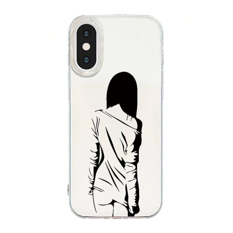 حافظة هاتف بإطار شفاف مع تصميم IMD كريمي، لهواتف iPhone 11 Pro Max، iPhone 11، iPhone 11 Pro، iPhone X / XS، iPhone XR، iPhone XS Max، iPhone 8 Plus / 7 Plus