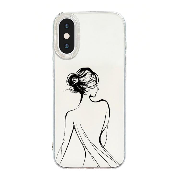 حافظة هاتف بإطار شفاف مع تصميم IMD كريمي، لهواتف iPhone 11 Pro Max، iPhone 11، iPhone 11 Pro، iPhone X / XS، iPhone XR، iPhone XS Max، iPhone 8 Plus / 7 Plus