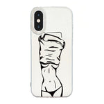حافظة هاتف بإطار شفاف مع تصميم IMD كريمي، لهواتف iPhone 11 Pro Max، iPhone 11، iPhone 11 Pro، iPhone X / XS، iPhone XR، iPhone XS Max، iPhone 8 Plus / 7 Plus