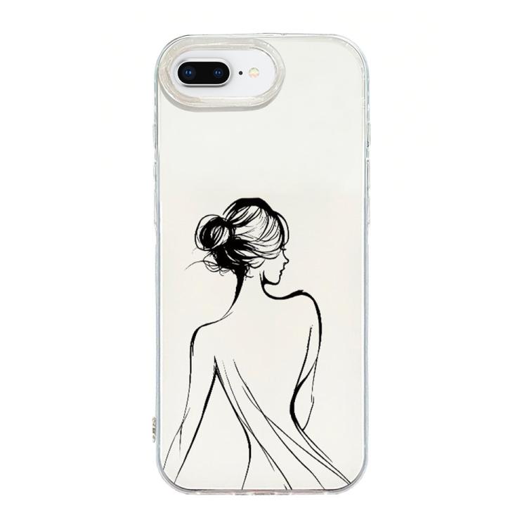 حافظة هاتف بإطار شفاف مع تصميم IMD كريمي، لهواتف iPhone 11 Pro Max، iPhone 11، iPhone 11 Pro، iPhone X / XS، iPhone XR، iPhone XS Max، iPhone 8 Plus / 7 Plus
