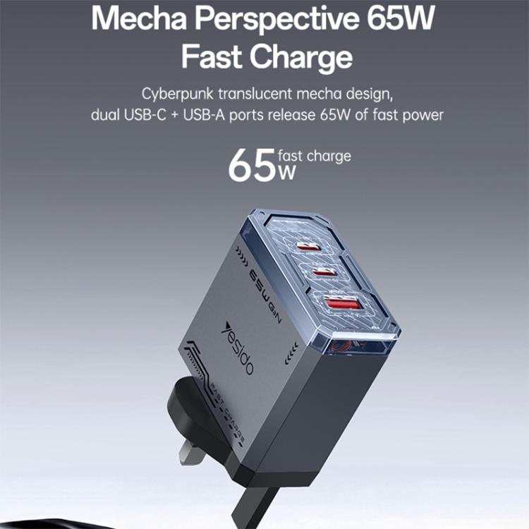 Yesido YC147 65W Mecha GaN Three-port Fast Charger, YC147