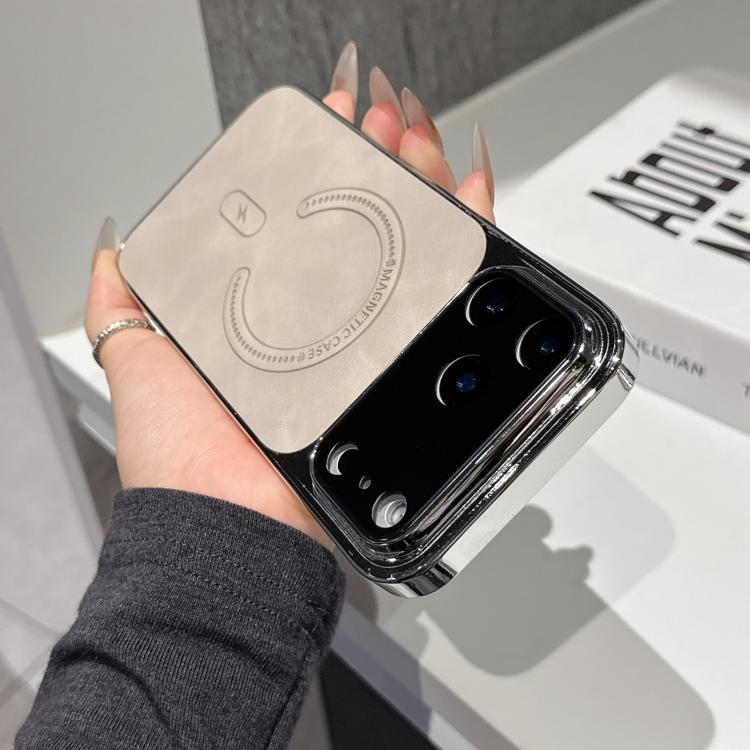 غطاء هاتف مغناطيسي من جلد الحمل ذو ثقوب دقيقة، لهواتف iPhone 17 Pro Max و iPhone 17 Pro