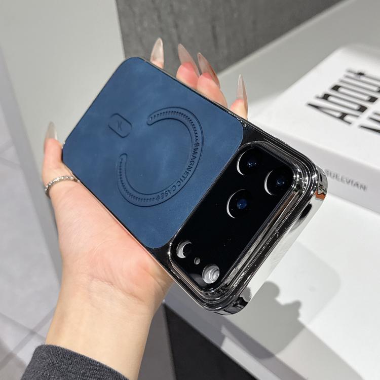 غطاء هاتف مغناطيسي من جلد الحمل ذو ثقوب دقيقة، لهواتف iPhone 17 Pro Max و iPhone 17 Pro