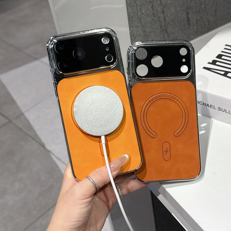 غطاء هاتف مغناطيسي من جلد الحمل ذو ثقوب دقيقة، لهواتف iPhone 17 Pro Max و iPhone 17 Pro