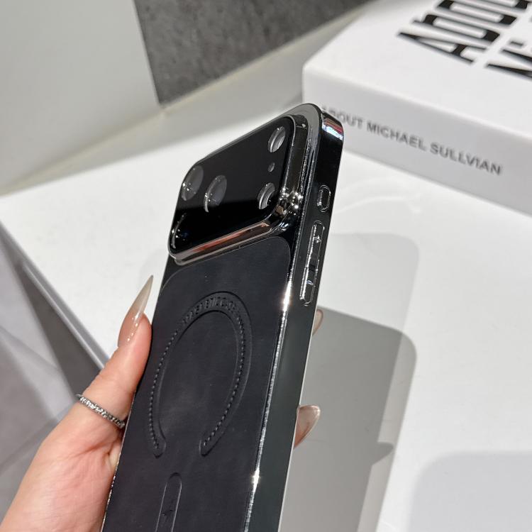 غطاء هاتف مغناطيسي من جلد الحمل ذو ثقوب دقيقة، لهواتف iPhone 17 Pro Max و iPhone 17 Pro