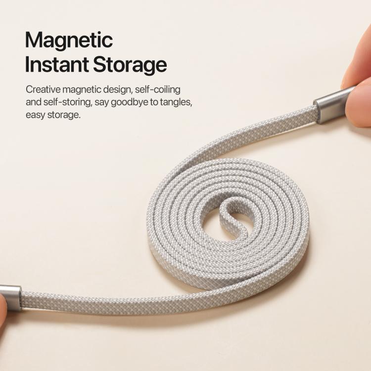 DUX DUCIS AUTO Series 27W Type-C to 8 Pin Magnetic Nylon Braided Data Cable, Length: 1m, Type-C to 8 Pin