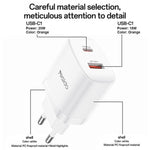 Yesido YC106 PD20W USB-C / Type-C and QC18W USB-A Dual Ports Charger Set with Type-C to Type-C Cable, YC106