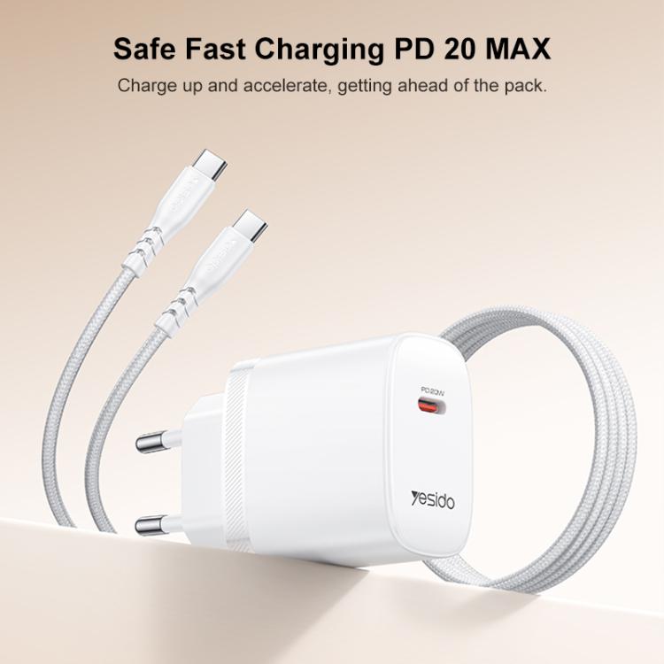 Yesido YC105 PD20W Type-C Charger Set with 1m Type-C to Type-C Data Cable, YC105