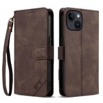 AZNS A2 Series Tri-Card Wallet RFID Vegan Leather Phone Case with Strap, For iPhone 13 Pro, For iPhone 13, For iPhone 12, For iPhone 12 Pro Max, For iPhone 12 Pro, For iPhone 11 Pro Max, For iPhone 11, For iPhone 11 Pro