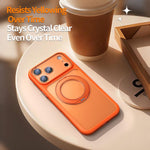 Large Hole Frosted Skin-Feel Magnetic Holder Phone Case with AI Shutter Button, For iPhone 17 Pro Max, For iPhone 17 Pro