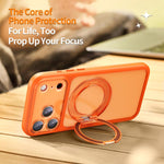 Large Hole Frosted Skin-Feel Magnetic Holder Phone Case with AI Shutter Button, For iPhone 17 Pro Max, For iPhone 17 Pro