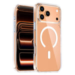 غطاء هاتف شفاف كريستالي مغناطيسي، لهواتف iPhone 17 Pro Max و iPhone 17 Pro