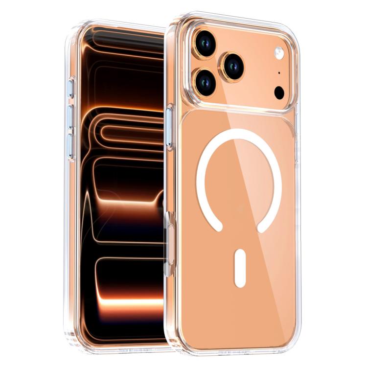 غطاء هاتف شفاف كريستالي مغناطيسي، لهواتف iPhone 17 Pro Max و iPhone 17 Pro