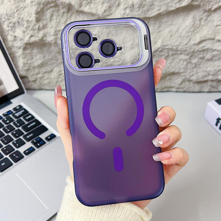 غطاء هاتف مغناطيسي مع حامل عدسة عين النسر الحيوية، لهواتف iPhone 17 Pro Max و iPhone 17 Pro