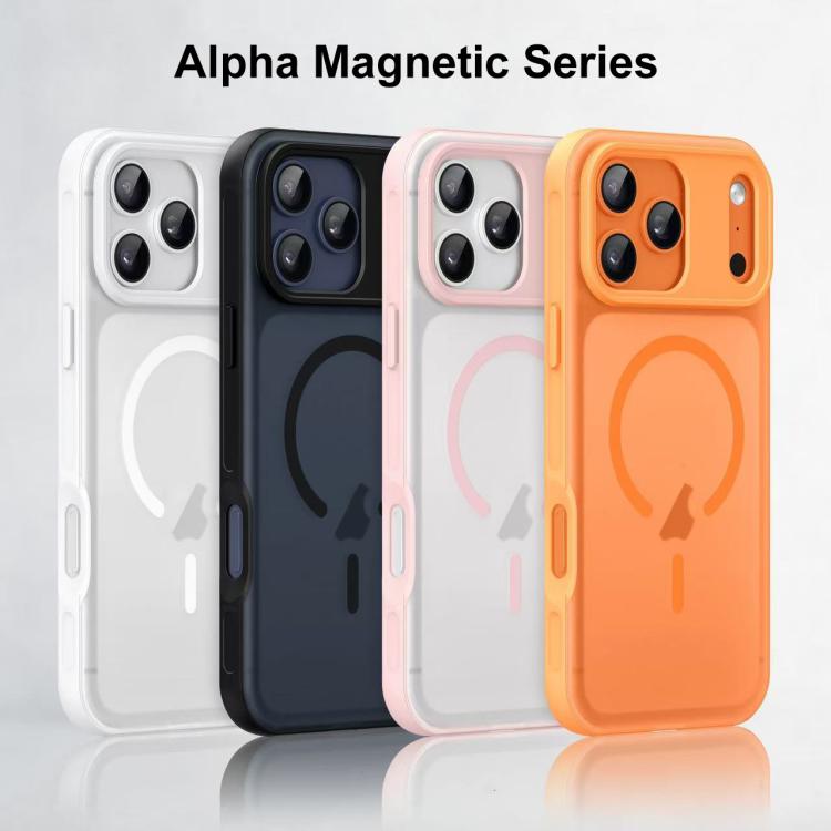 غطاء هاتف مغناطيسي بنمط Alpha ملمس الجلد، لهواتف iPhone 17 Pro Max، iPhone 17 Pro