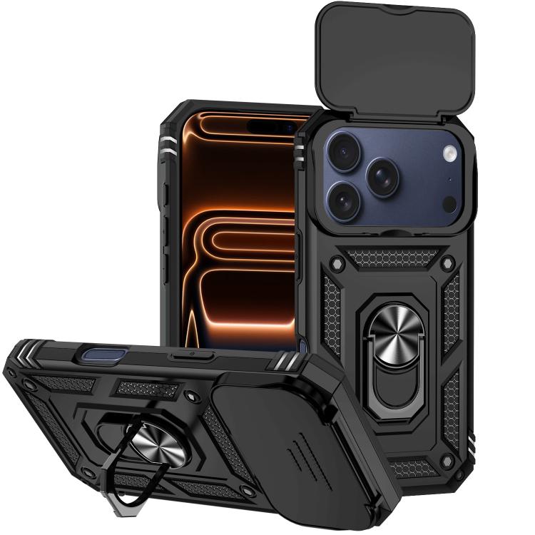 غطاء هاتف مغناطيسي مع حامل حلقة منزلق XDcase Camshield، لهواتف iPhone 17 Pro Max، iPhone 17 Pro، iPhone 17، iPhone Air