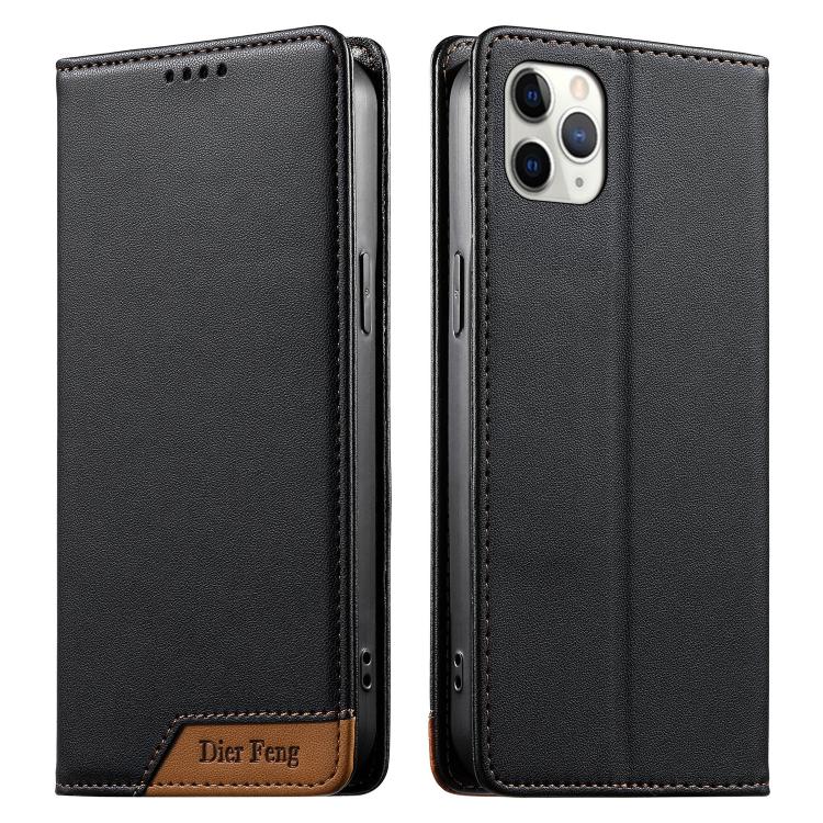 حافظة هاتف من الجلد النباتي مع تجميع قوي مغناطيسي RFID من Dierfeng، لهواتف iPhone 11 Pro Max، iPhone 11، iPhone 11 Pro، iPhone X / XS، iPhone XR، iPhone XS Max، iPhone 8 Plus / 7 Plus