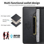 حافظة هاتف من الجلد النباتي مع تجميع قوي مغناطيسي RFID من Dierfeng، لهواتف iPhone 11 Pro Max، iPhone 11، iPhone 11 Pro، iPhone X / XS، iPhone XR، iPhone XS Max، iPhone 8 Plus / 7 Plus