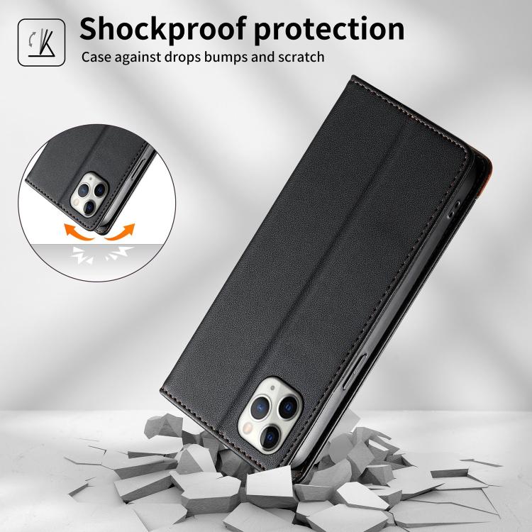 حافظة هاتف من الجلد النباتي مع تجميع قوي مغناطيسي RFID من Dierfeng، لهواتف iPhone 11 Pro Max، iPhone 11، iPhone 11 Pro، iPhone X / XS، iPhone XR، iPhone XS Max، iPhone 8 Plus / 7 Plus