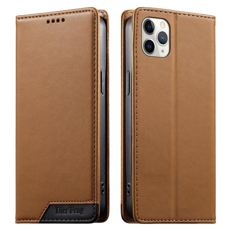 حافظة هاتف من الجلد النباتي مع تجميع قوي مغناطيسي RFID من Dierfeng، لهواتف iPhone 11 Pro Max، iPhone 11، iPhone 11 Pro، iPhone X / XS، iPhone XR، iPhone XS Max، iPhone 8 Plus / 7 Plus