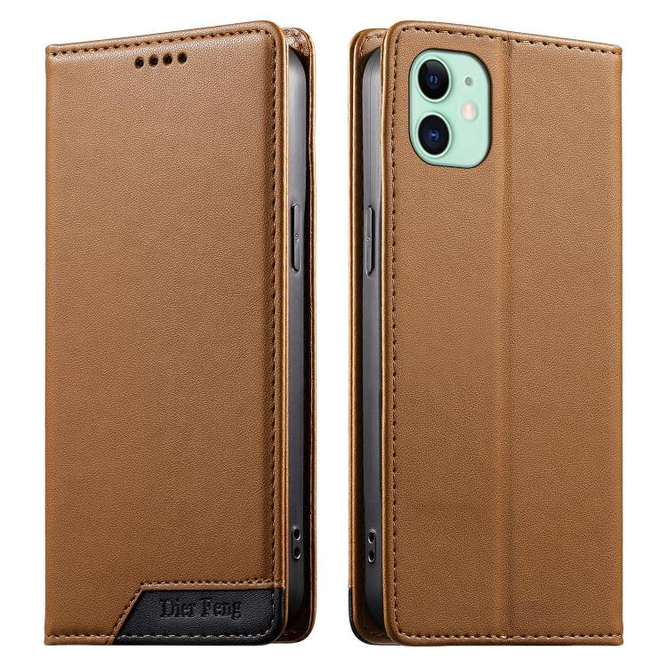 حافظة هاتف من الجلد النباتي مع تجميع قوي مغناطيسي RFID من Dierfeng، لهواتف iPhone 11 Pro Max، iPhone 11، iPhone 11 Pro، iPhone X / XS، iPhone XR، iPhone XS Max، iPhone 8 Plus / 7 Plus