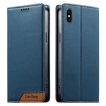 حافظة هاتف من الجلد النباتي مع تجميع قوي مغناطيسي RFID من Dierfeng، لهواتف iPhone 11 Pro Max، iPhone 11، iPhone 11 Pro، iPhone X / XS، iPhone XR، iPhone XS Max، iPhone 8 Plus / 7 Plus