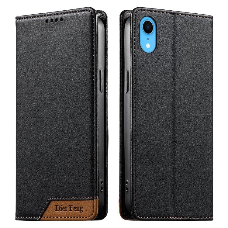 حافظة هاتف من الجلد النباتي مع تجميع قوي مغناطيسي RFID من Dierfeng، لهواتف iPhone 11 Pro Max، iPhone 11، iPhone 11 Pro، iPhone X / XS، iPhone XR، iPhone XS Max، iPhone 8 Plus / 7 Plus