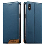 حافظة هاتف من الجلد النباتي مع تجميع قوي مغناطيسي RFID من Dierfeng، لهواتف iPhone 11 Pro Max، iPhone 11، iPhone 11 Pro، iPhone X / XS، iPhone XR، iPhone XS Max، iPhone 8 Plus / 7 Plus